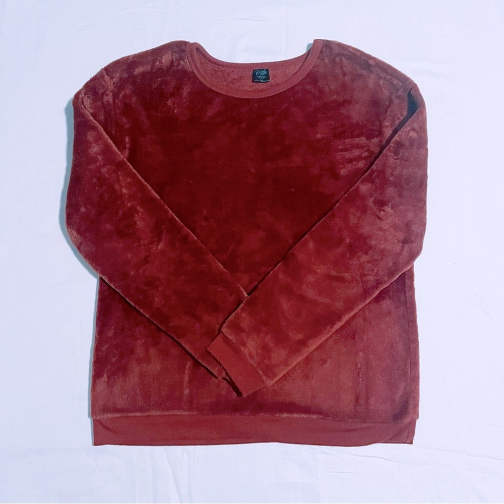 Women’s Sz M Burgundy Soft Fleece Sweatshirt